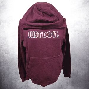 Nike Maroon Hoodie with Iconic Text